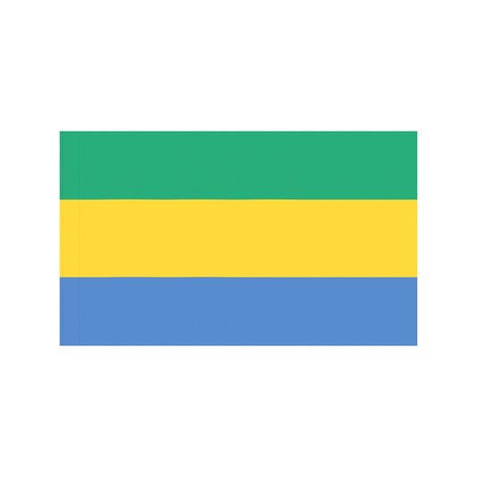 [Luv My Flag] Gabon flag with green, yellow, blue stripes.