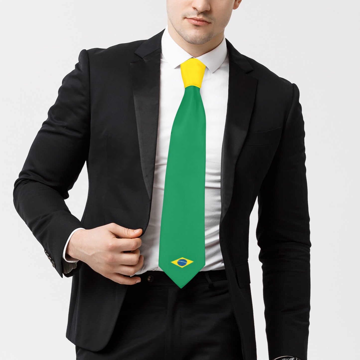 Brazil Flag Inspired Classic Necktie (Two Sides)