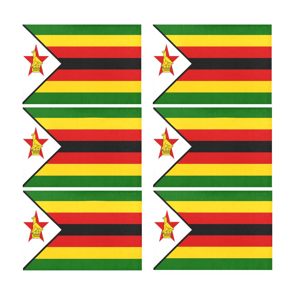 Zimbabwe Flag Placemats 12" x 18" (Set of 6)