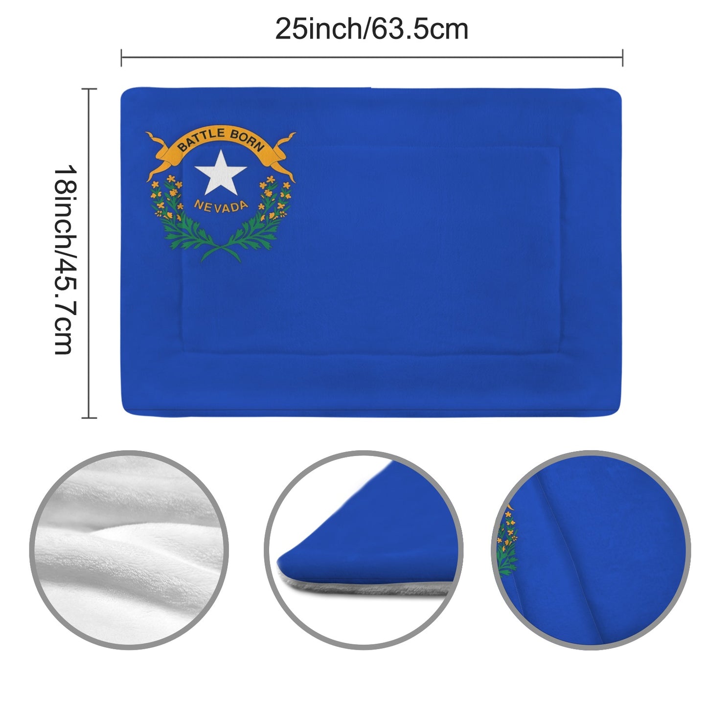 Nevada Flag Inspired Pet Mat 25x18inch (Made in the USA)