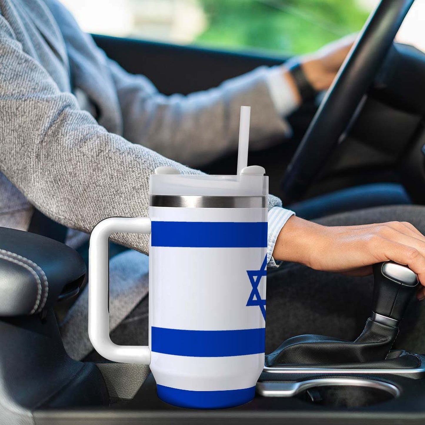 Israel Flag 40 oz Stainless Steel Tumbler - Made in USA