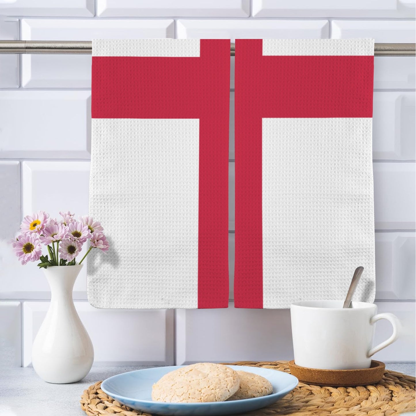 England Flag Inspired Kitchen Towel 40X60cm (Pack of 2) (Made in the USA)