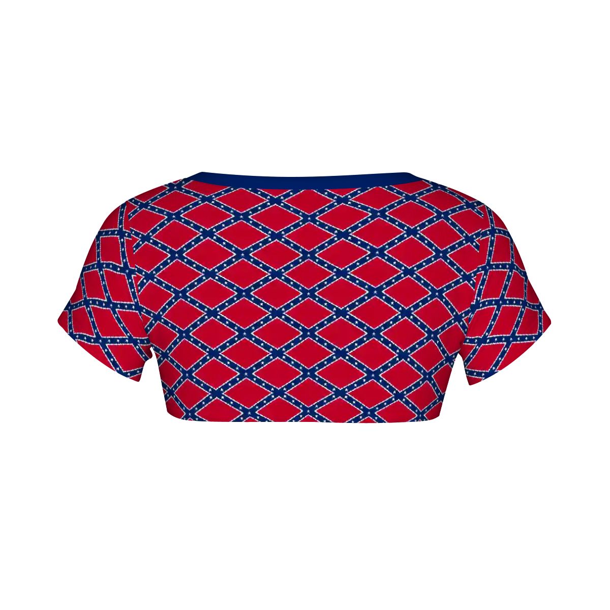 Confederate Battle Flag Inspired Pattern Women's 1/2 Cut Short Sleeve T-Shirt