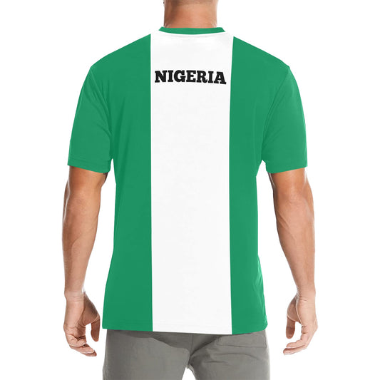 Nigeria Flag Men's Crew Neck T-Shirt (Made in USA)