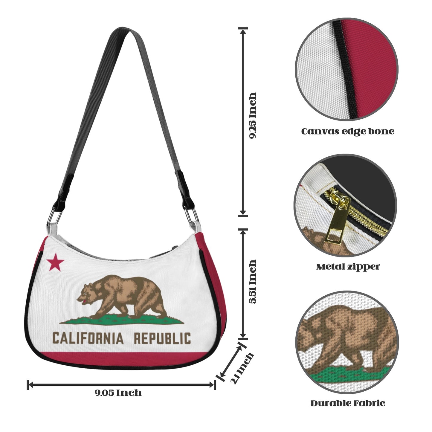 California Flag Inspired Women's Shoulder Bag