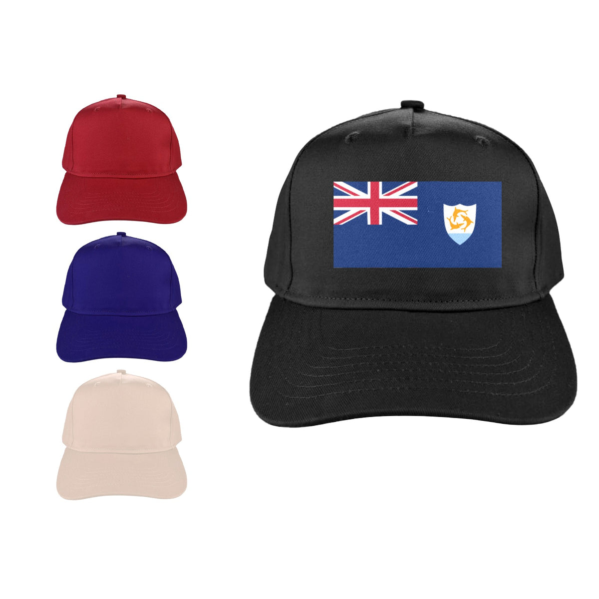 Anguilla Flag Inspired Baseball Cap | Printed in the  USA