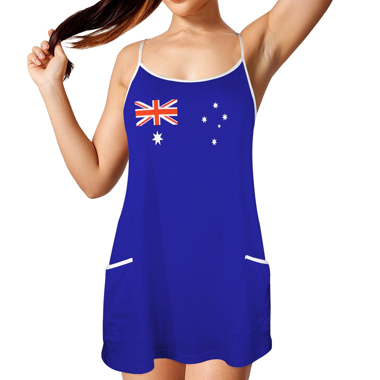 Australia Flag Inspired Women's Double-Layered Camisole Dress