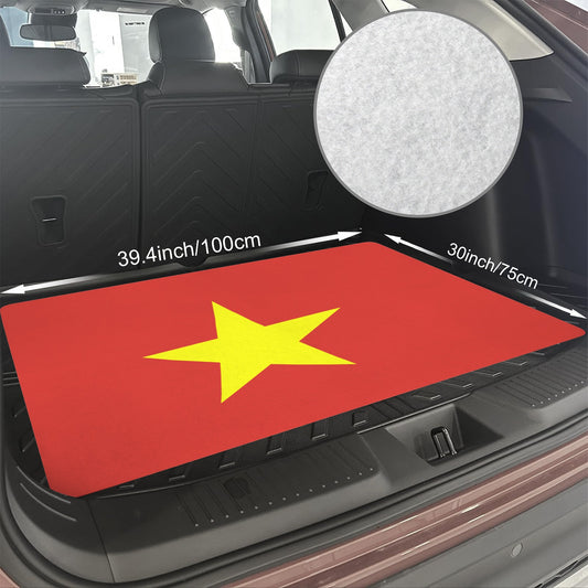 Vietnam Flag Inspired Car Trunk Mat 100 × 75 cm / 39.4 × 30 in Printed in the USA