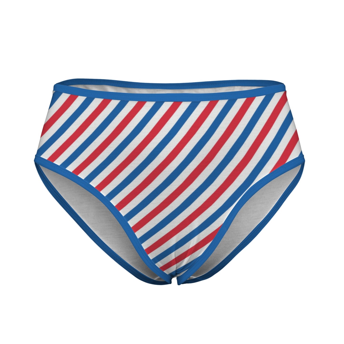 USA/American Flag Inspired Striped Pattern Women's High Waisted Brief