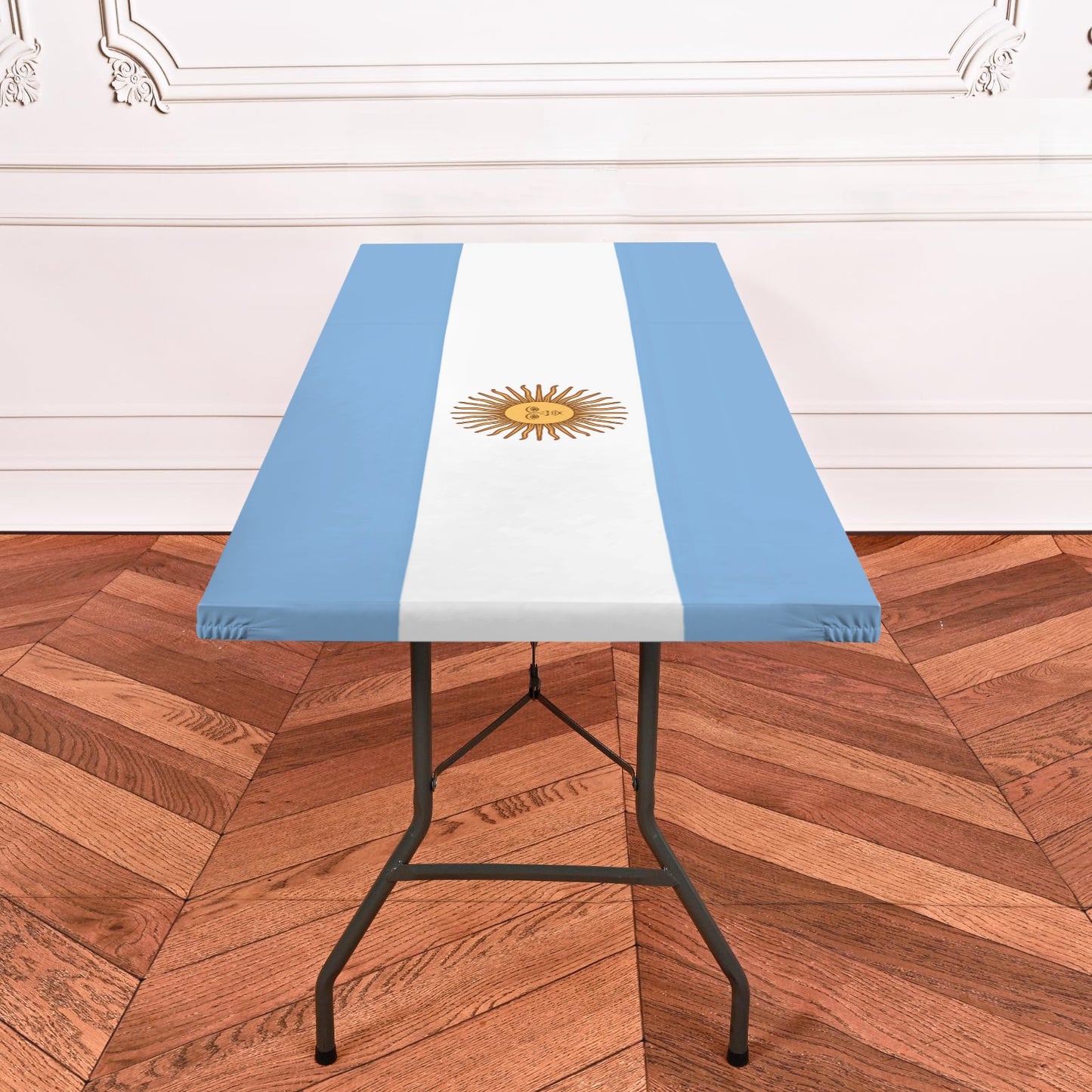 Argentina Flag Inspired Custom Elastic Fitted Tablecloth 72x30 inch (Made in the USA)