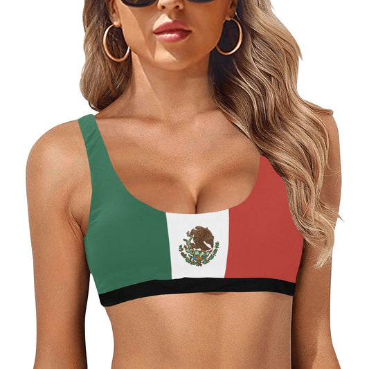 Mexico Flag Inspired Sport Bikini Top