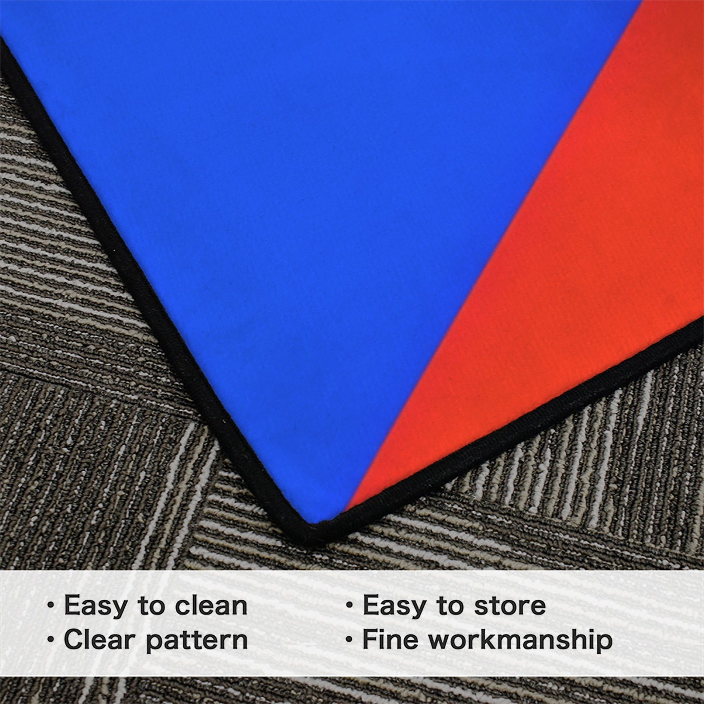 Puerto Rico Flag Inspired 84x60 Inch Area Rug with Black Binding (Made in the USA)