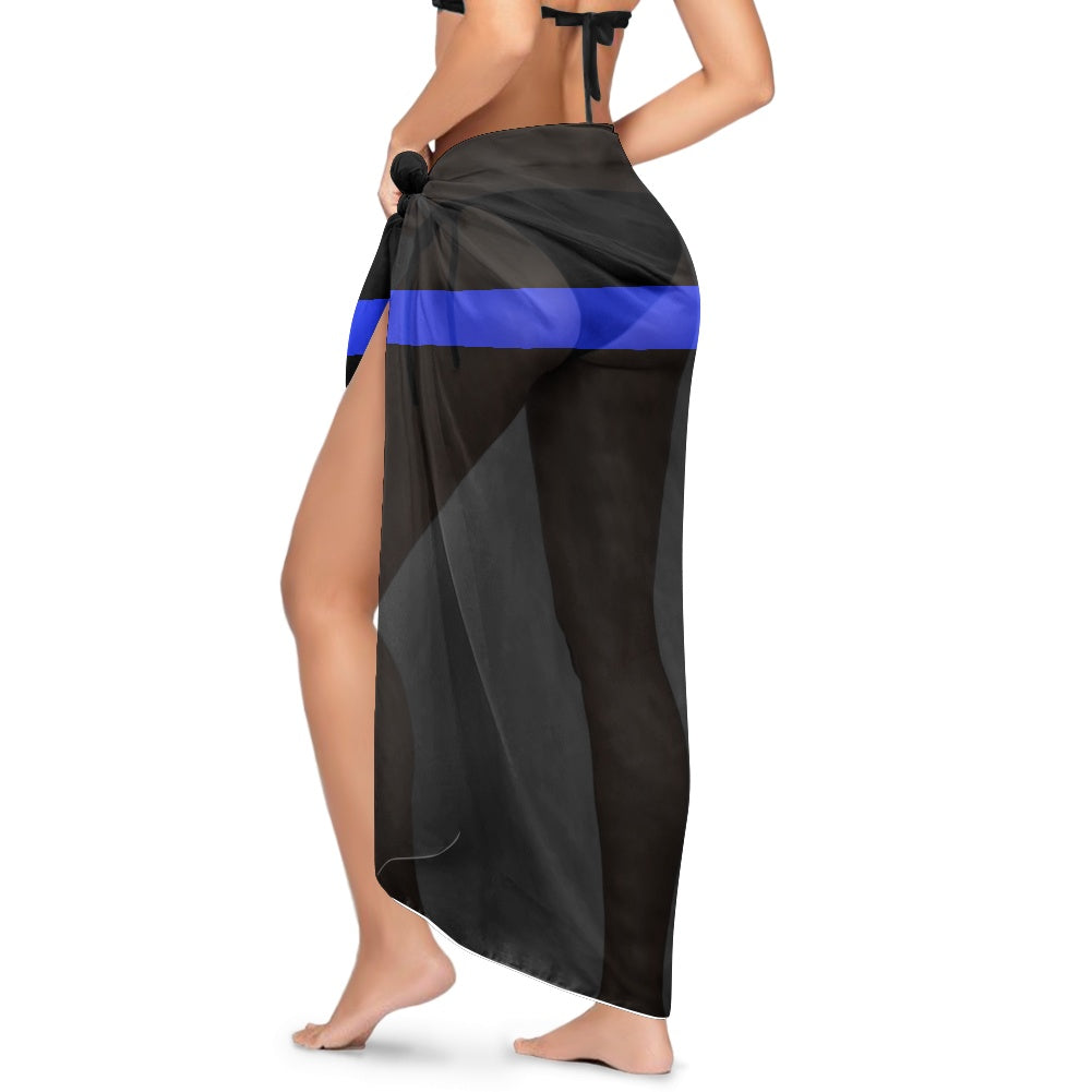 Thin Blue Line Flag Inspired Bikini Cover-Up Style-2