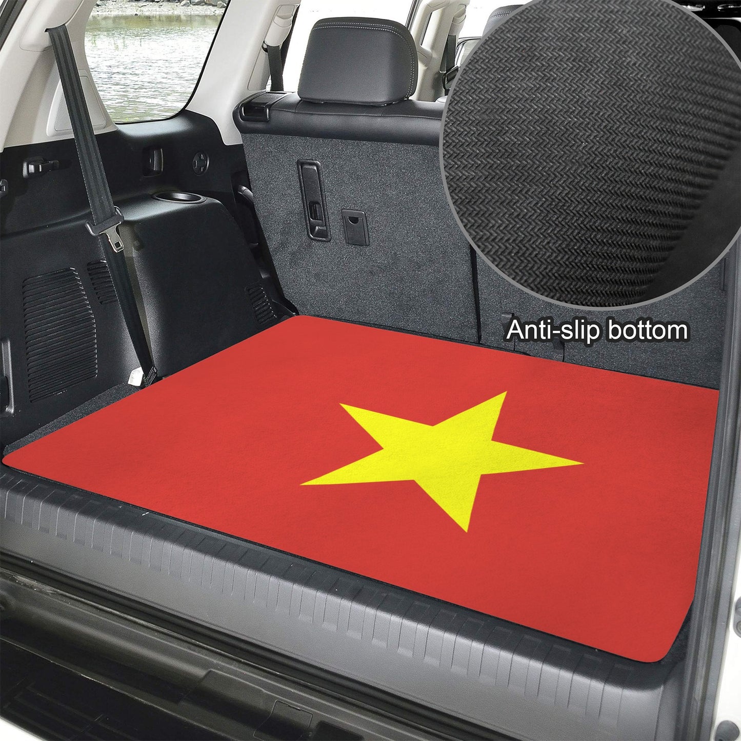 Vietnam Flag Inspired Car Trunk Mat 100 × 75 cm / 39.4 × 30 in Printed in the USA