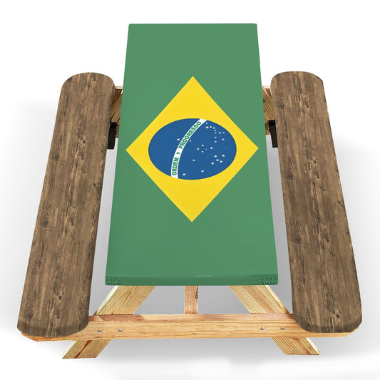 Brazil Flag Picnic Table Cover (72" x 30") (Made in the USA)
