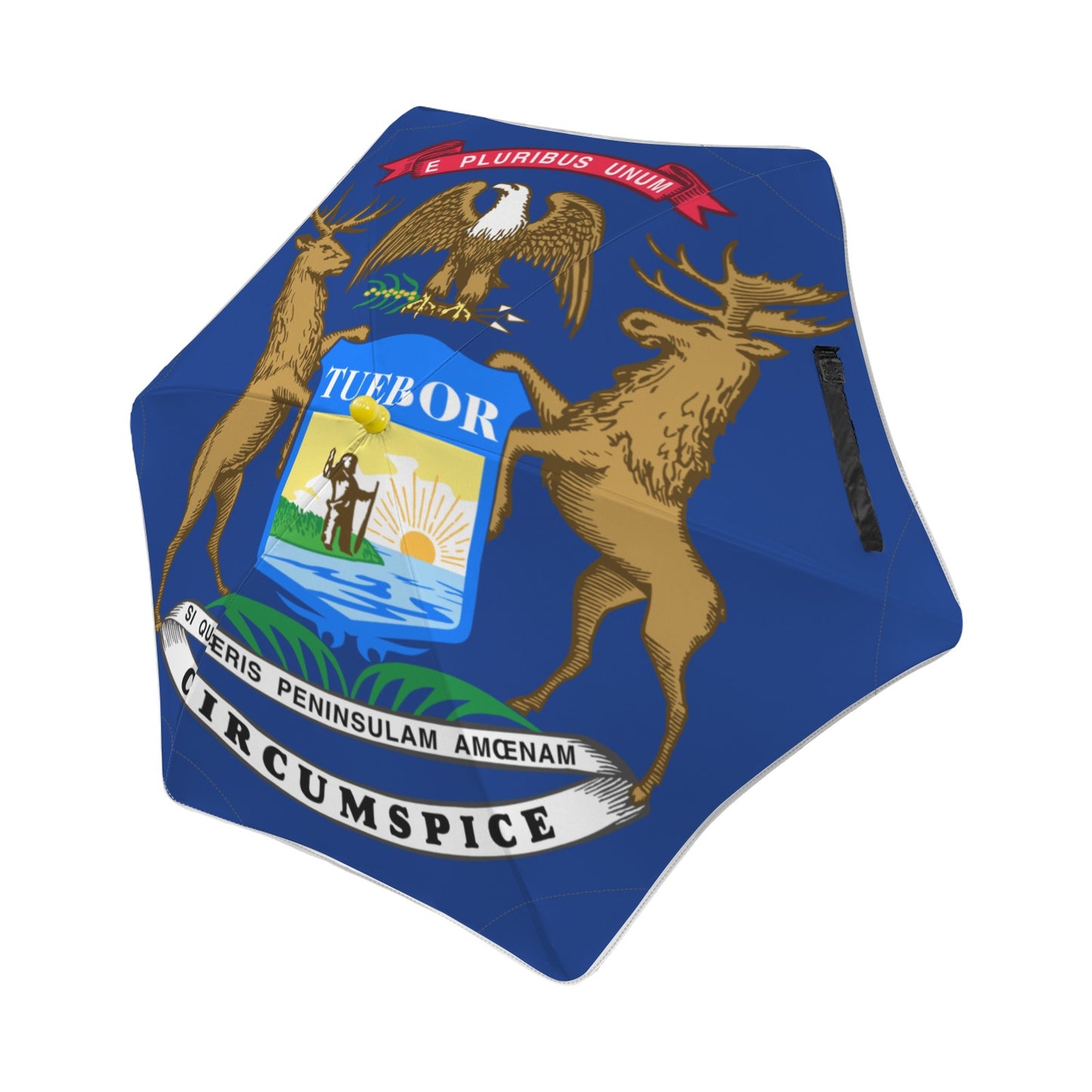 Michigan Flag Inspired Kids Safe Round Corner Umbrella
