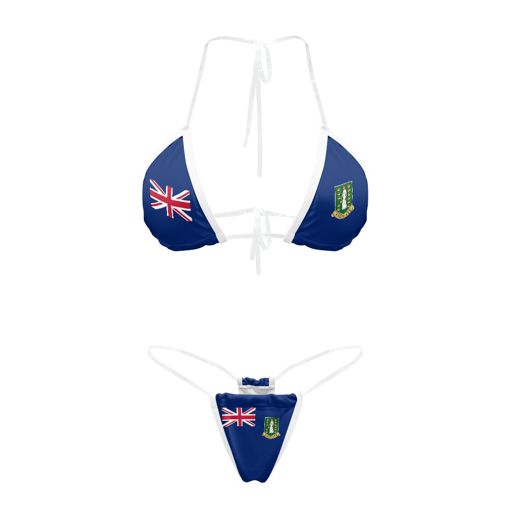Virgin Islands (British) Flag Inspired Transparent String Bikini