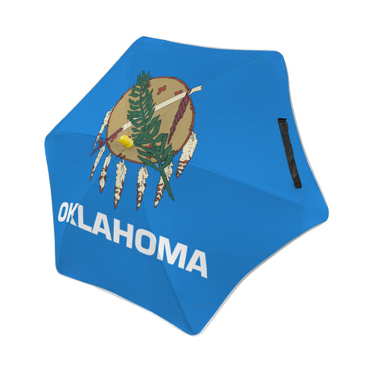 Oklahoma Flag Inspired Kids Safe Round Corner Umbrella