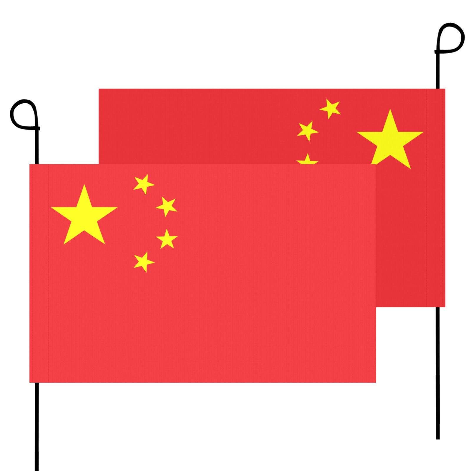 Two red flags with yellow stars, Luv My Flag.