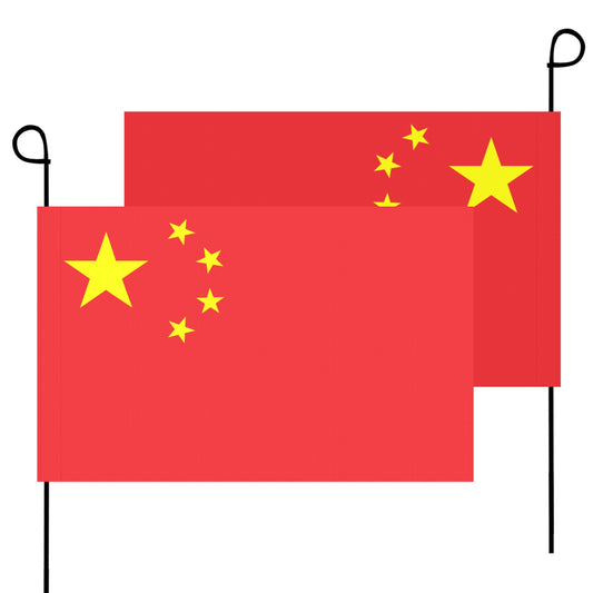 Two red flags with yellow stars, Luv My Flag.