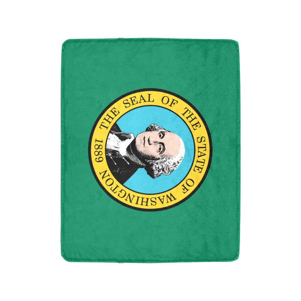 Green blanket featuring Washington state seal, by Luv My Flag.