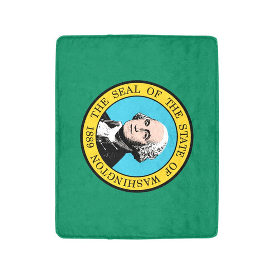 Green blanket featuring Washington state seal, by Luv My Flag.