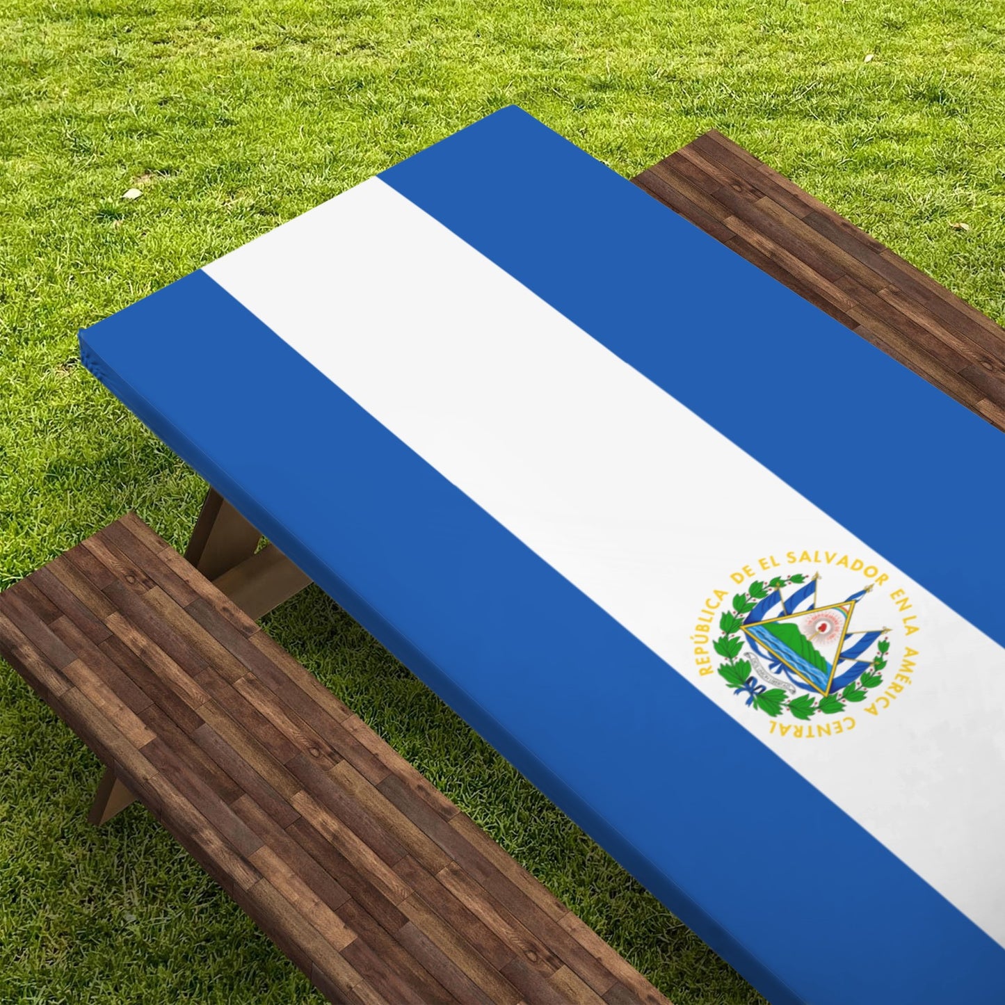 El Salvador Flag Picnic Table Cover (72" x 30") (Made in the USA)