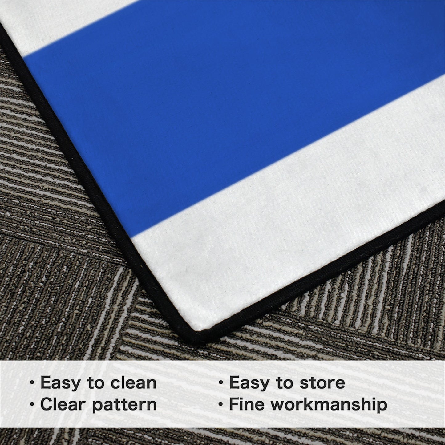 Israel Flag Inspired 84x60 Inch Area Rug with Black Binding (Made in the USA)