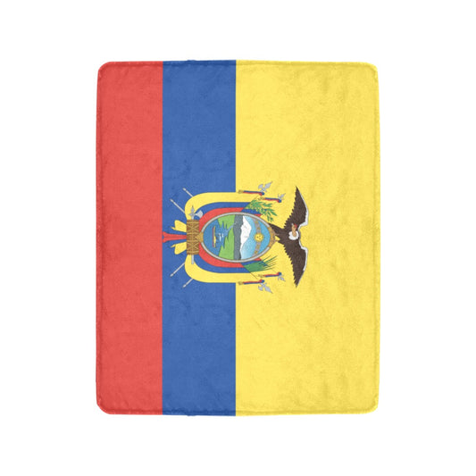 Ecuadorian flag-themed fleece blanket by Luv My Flag, colorful.