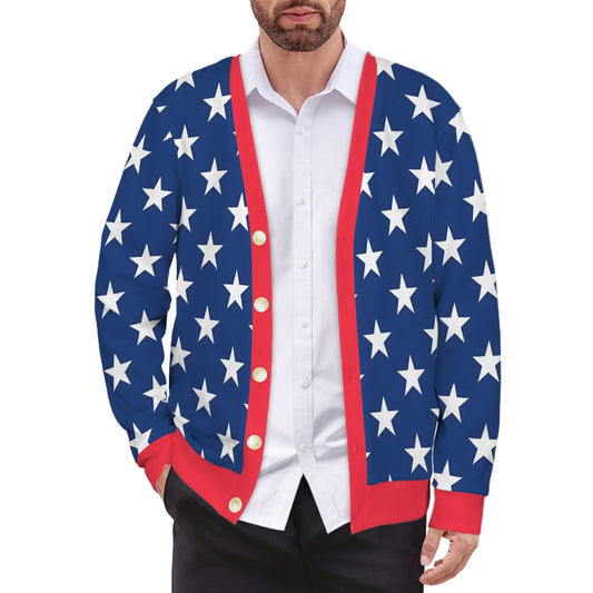USA/American Flag Inspired Men's Cardigan