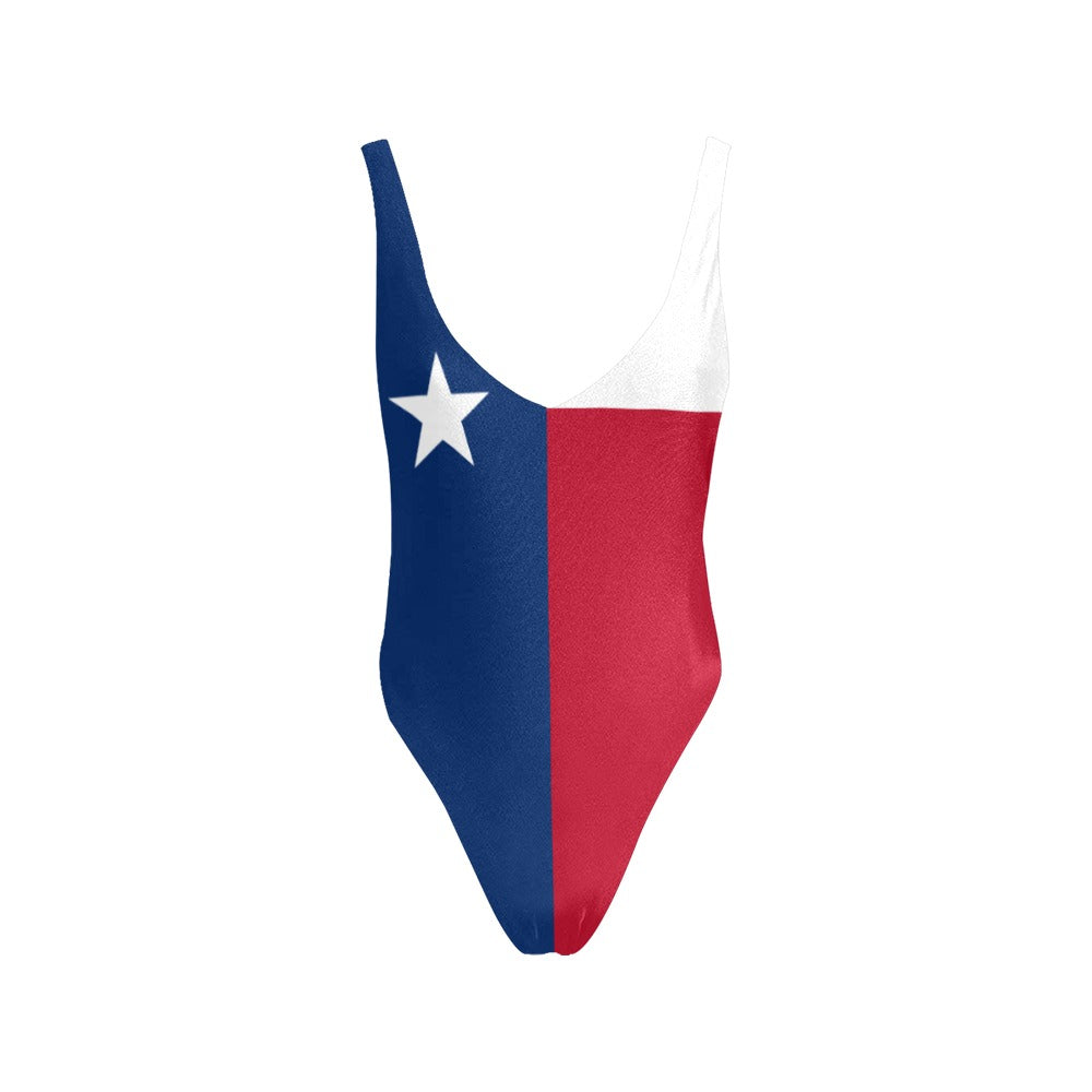 Texas Flag Inspired Women’s Backless One-Piece Swimsuit
