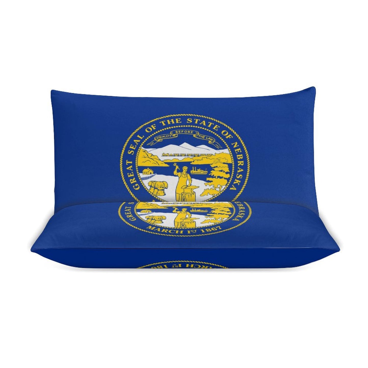 Nebraska Flag Inspired 3-Piece Bedding Set (1 Duvet Cover + 2 Pillow Shams) – 102"×90"