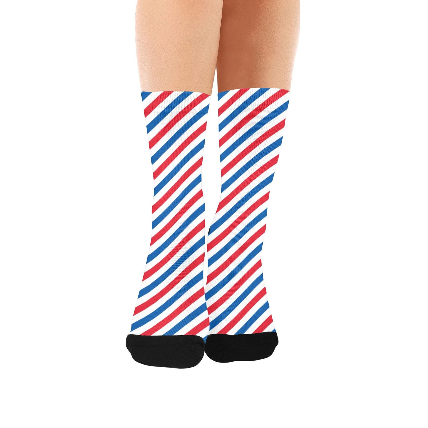 USA/American Flag Inspired Stripe Pattern Women’s Custom Socks Made in the USA