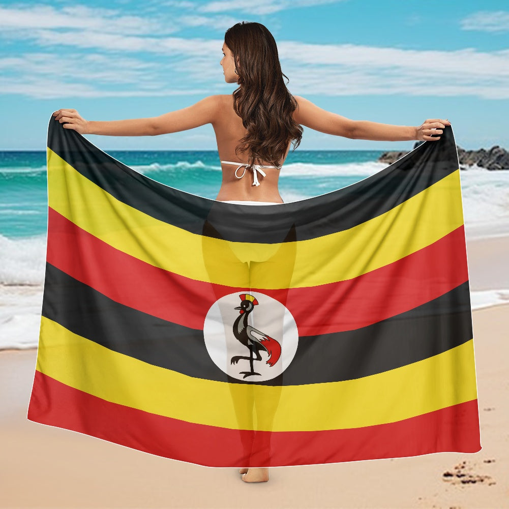 Uganda Flag Inspired Bikini Cover-Up