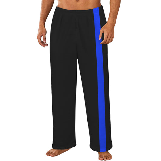 Thin Blue Line Flag Inspired Men's Flannel Pajama Trousers Printed in the USA