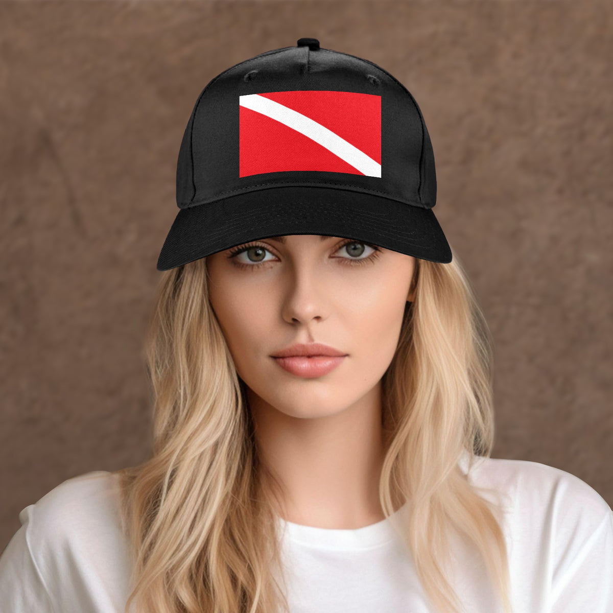 Diver Down Flag Inspired Baseball Cap | Printed in the  USA