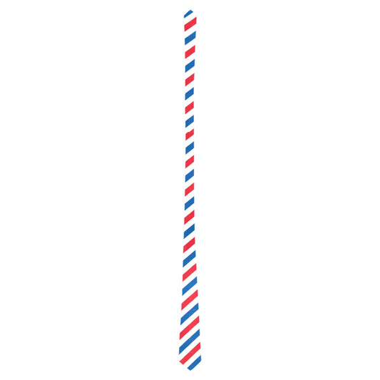 USA/American Flag Inspired Red, White and Blue Striped Pattern Classic Necktie (Two Sides)