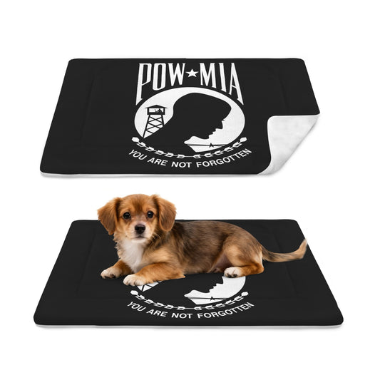 POW/MIA Flag Inspired Pet Mat 25x18inch (Made in the USA)