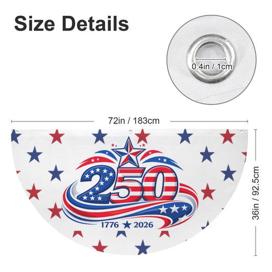 250th Anniversary USA/American Flag Inspired Semi Circle Flag 72 x 36 inch style 2| Ships from USA