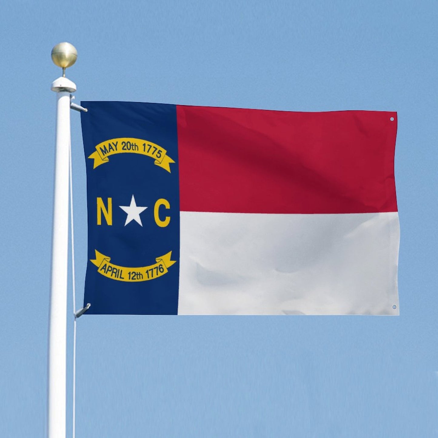 North Carolina Flag Inspired Wall Mount Flag with Four Grommets (35x59 in)