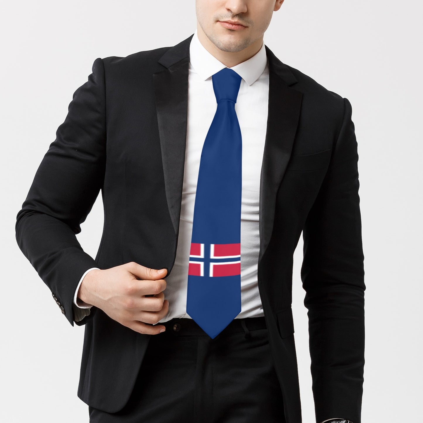 Norway Flag Inspired Classic Necktie (Two Sides)