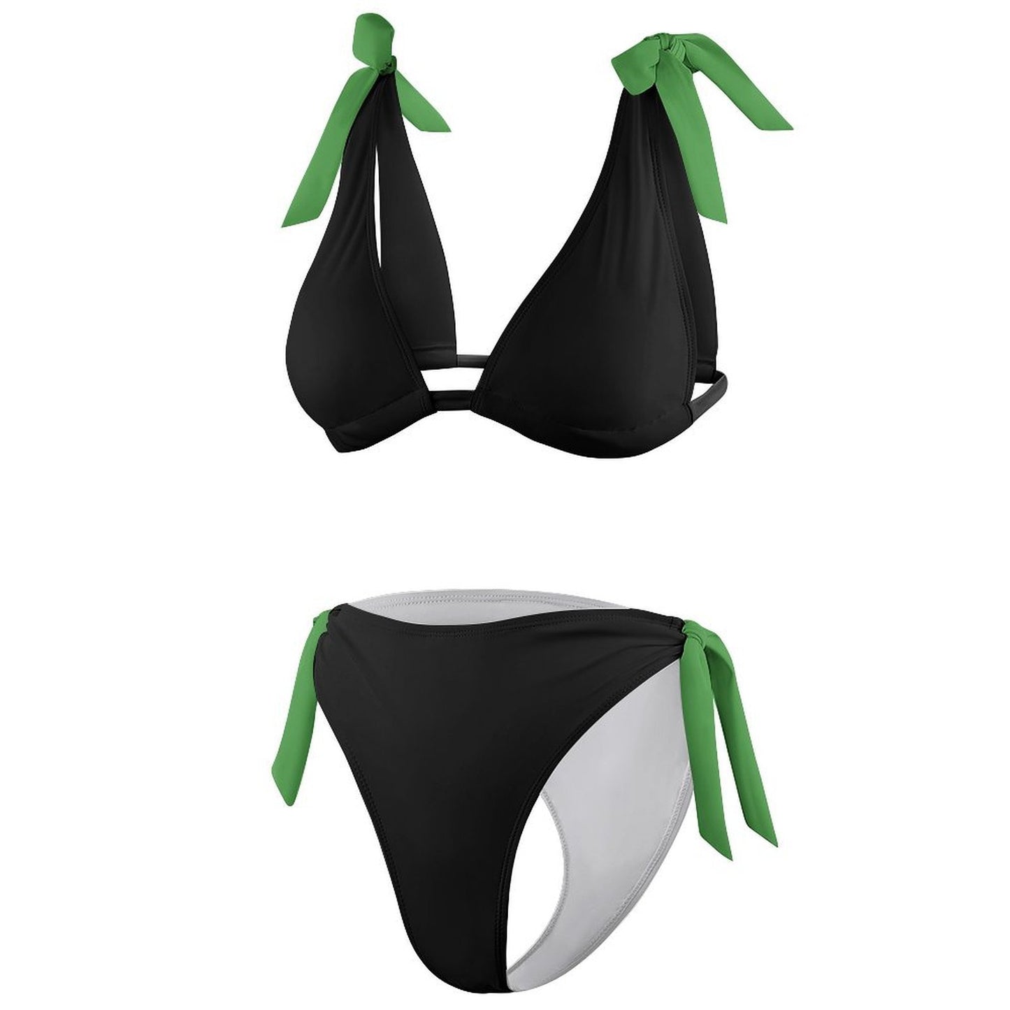 Thin Green Line Flag Inspired Tie-Side High-Waist Bikini Set