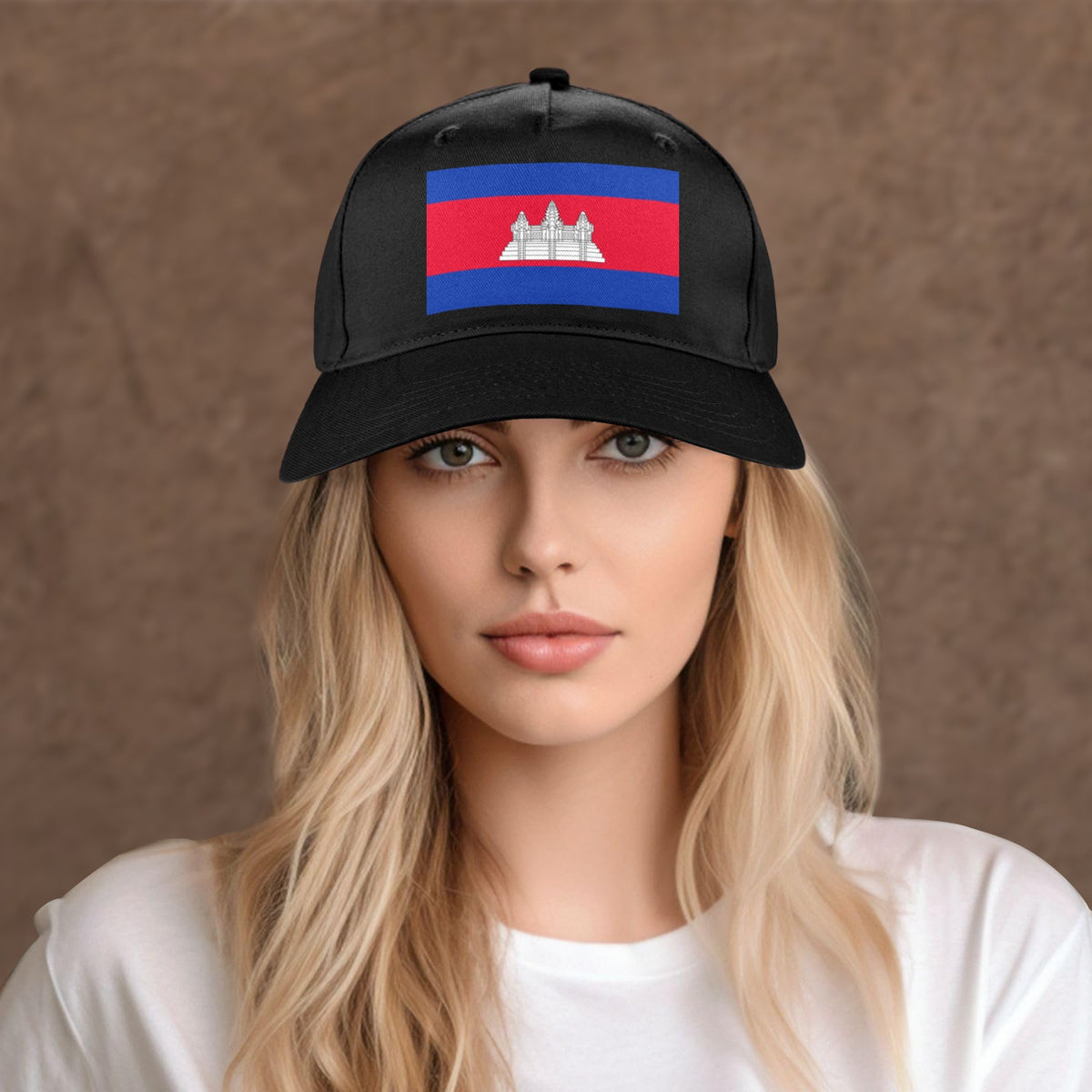 Cambodia Flag Inspired Baseball Cap | Printed in the  USA