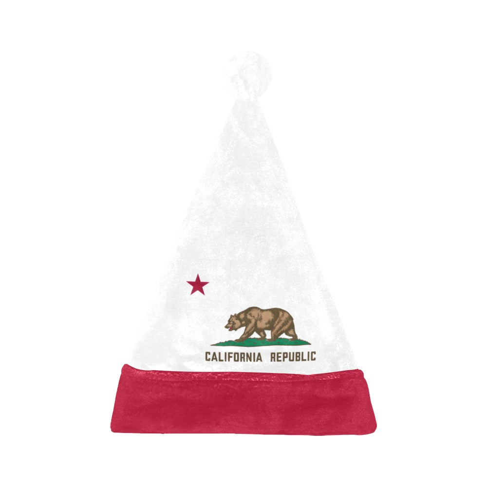 California Flag Christmas Santa Hat