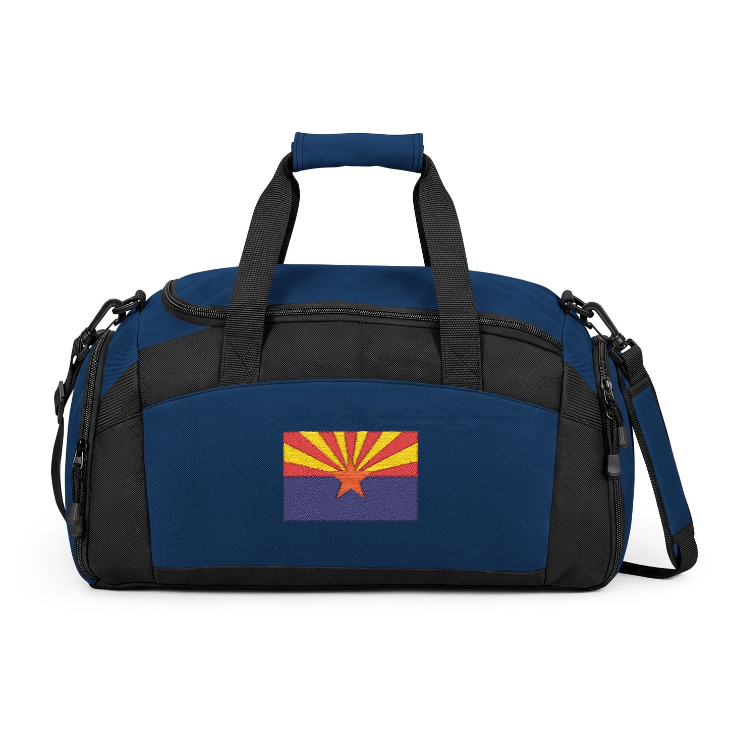 Arizona Flag Gym Bag — Black Duffle with Embroidered Arizona Flag