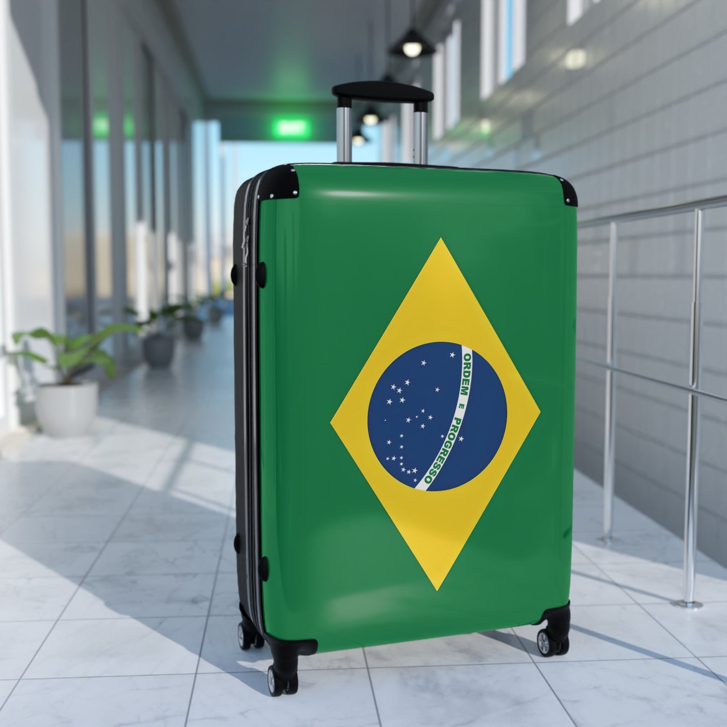 Brazil Flag Inspired Suitcase