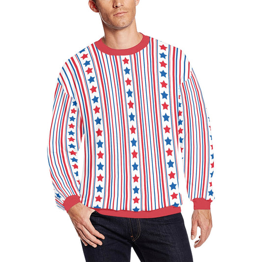 USA/American Flag Inspired Men’s Fuzzy Sweatshirt Made in USA
