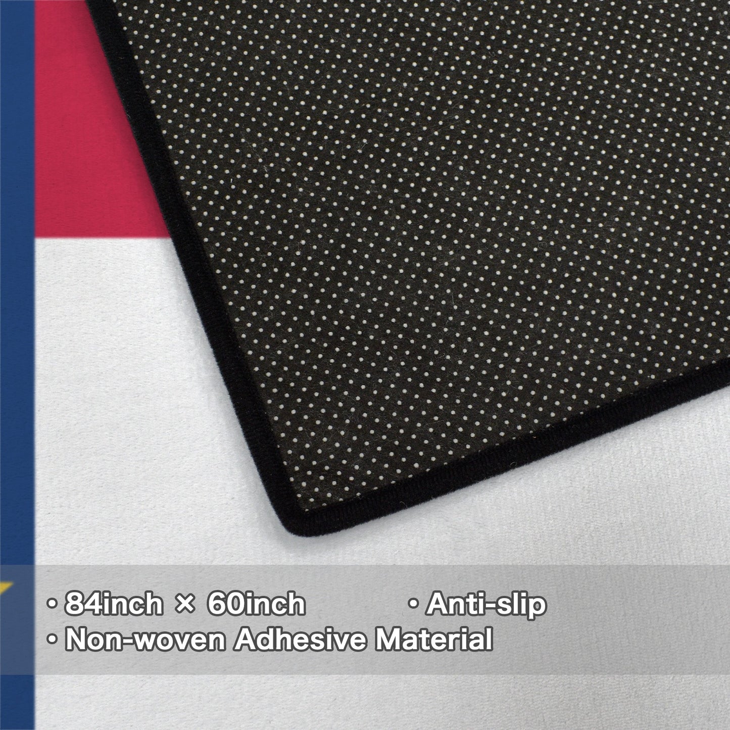 North Carolina Flag 84x60 Inch Area Rug with Black Binding (Made in the USA)