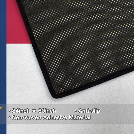 North Carolina Flag 84x60 Inch Area Rug with Black Binding (Made in the USA)