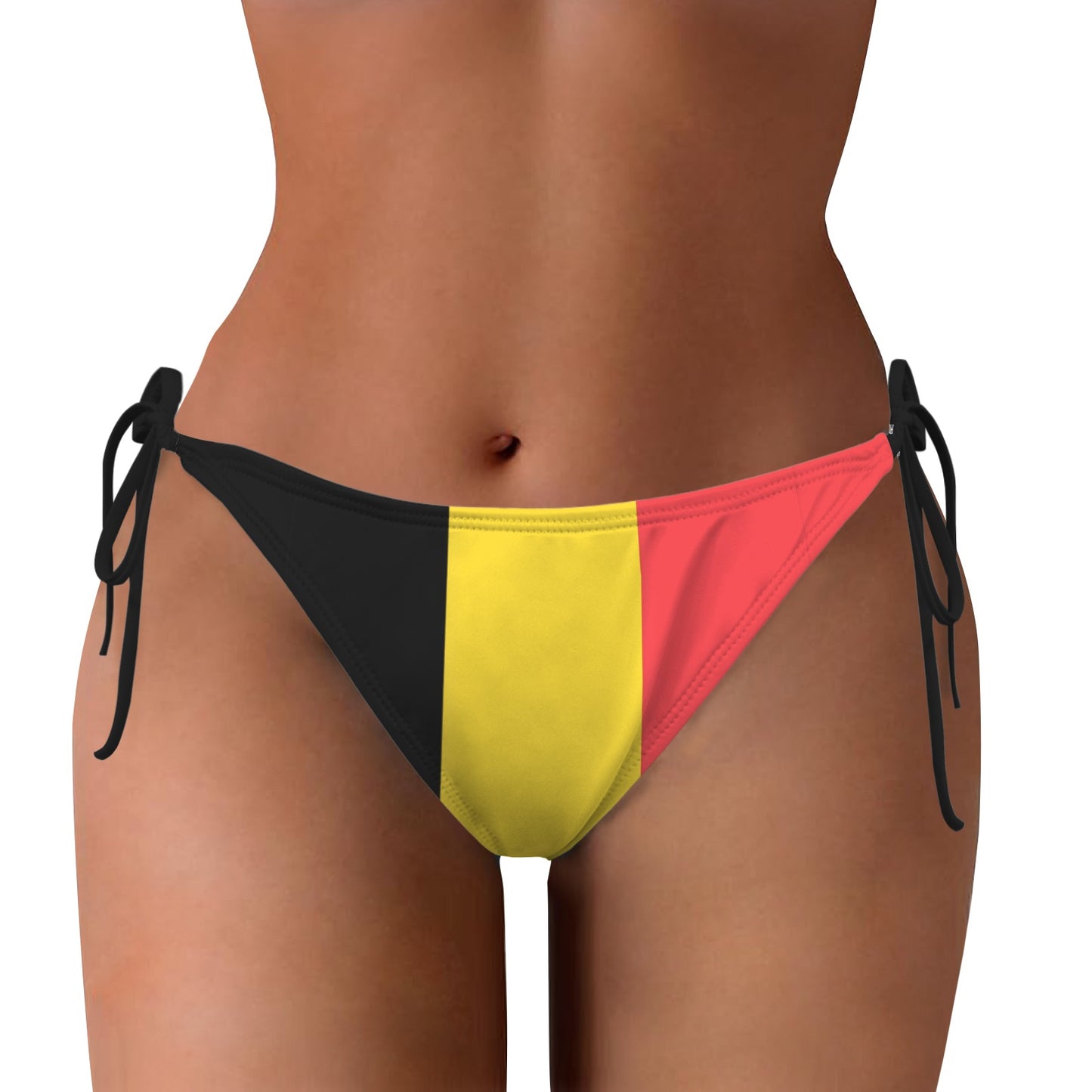 Belgium Flag Inspired Side-Tie Bikini Bottom